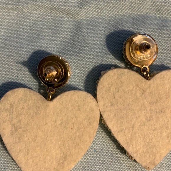 J Crew Beaded heart pearl statement earrings - Picture 5 of 6